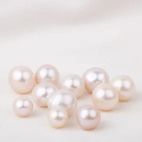 9-12mm cultured white Edison Pearl High quality  loose freshwater pearl round shape