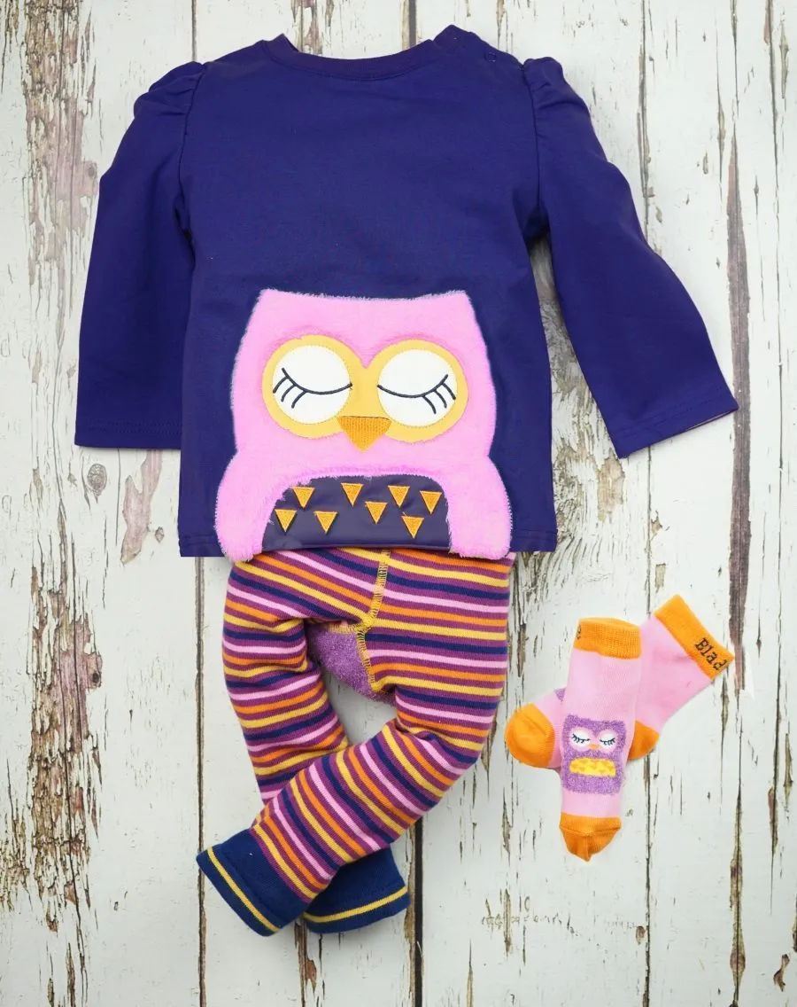 Blade and Rose Purple Owl Leggings 貓頭鷹彈力嬰兒屁屁褲(6-12m/1-2y/2-3y)