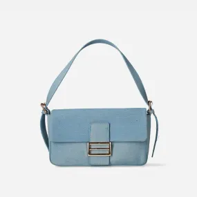 Bolsa Baguette denim claro