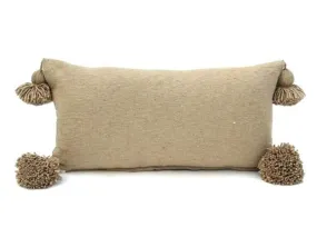 Moroccan PomPom Lumbar Pillow Cover - Caramel